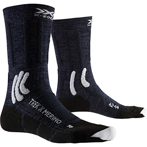 X-Socks Trek X Merino, Calzini Da Escursionismo Unisex-Adulto, Midnight Blue/Arctic White, 42-44