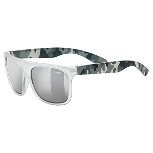 Uvex Sportstyle 511, Occhiali Da Sole Per Bambini, Specchiato, Incl. Fascia, White Transparent/Silver, One Size