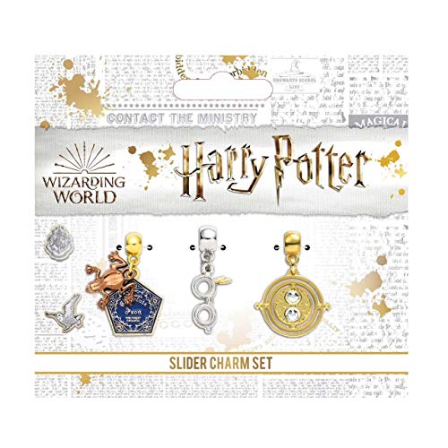 Harry Potter - Set 3 Slider Charms, Cioccorana, Occhiali, Giratempo 2 Cm