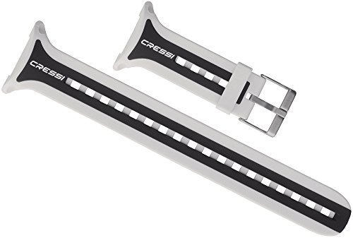 Cressi Cinturino Per Diving Computer Leonardo, Parte Ricambio Originale, Bianco/Nero