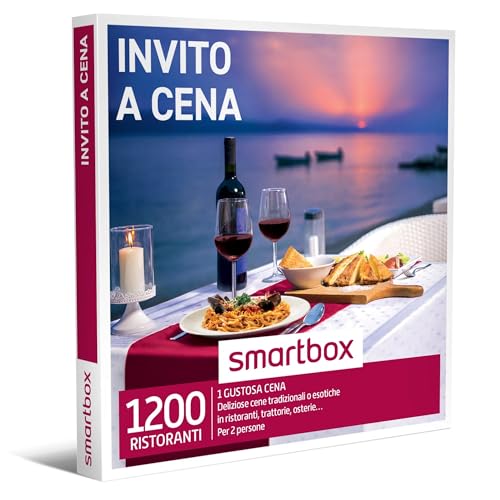 Smartbox - Cofanetto Regalo Invito A Cena - Idea Regalo Originale - 1 Cena Di 2 O 3 Portate Per 2 Persone
