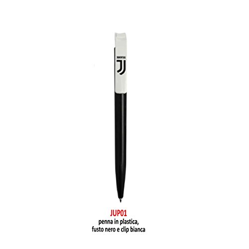 Penna In Plastica Fusto Nero Clip Bianca Juve Juventus Prodotto Ufficiale