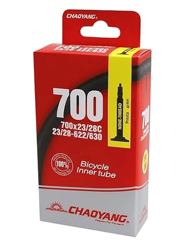 Bike Evolution, Inner Tube 700X23-28 Presta Valve 48Mm Slick Unisex Adulto, Nero, One Size