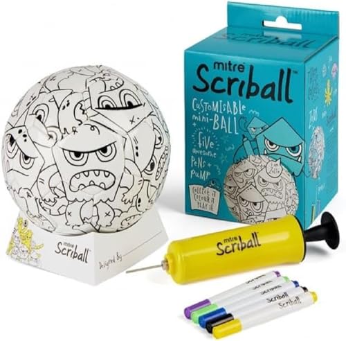 Mitre, Mini, Mini Palla Da Calcio Personalizzabile Con Pennarelli Colorati, Bambino, Multicolore (Zultz), Taglia Unica