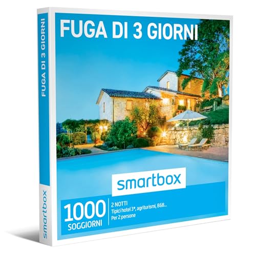 Smartbox - Fuga Di 3 Giorni - Cofanetto Regalo Coppia, Un Soggiorno Di 2 Notti Per 2 Persone, Idee Regalo Originale, Taglia Unica