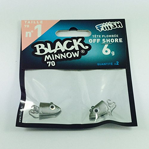 Fiiish Black Minnow 2 Fishing Jig Heads - Kaki/Silver, 6 G By Fiiish