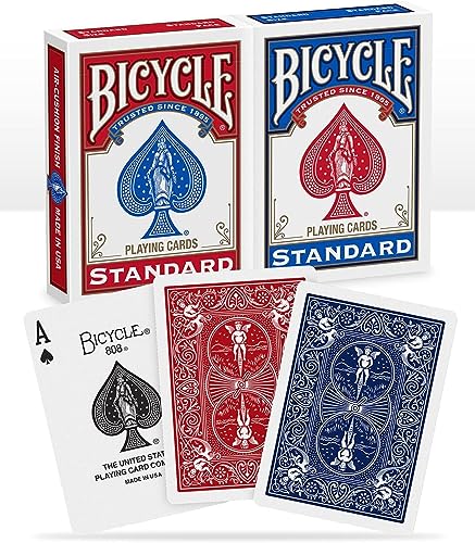 Bicycle Bicycle-2-Pack Index Rider Back 808 Mazzo Standard Confezione Doppia, Colore Rosso E Blu, Poker 62.8 X 88 Mm, 1001781, A Partire Da 14 Anni