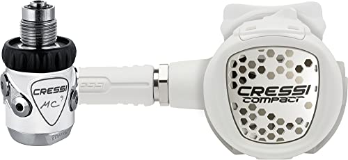 Cressi Mc9/Xs Compact Regulator, Erogatore Per Immersione Unisex Adulto, Bianco, Unica