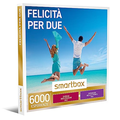 Smartbox - Cofanetto Regalo Felicità Per Due - Idea Regalo Per La Coppia - Una Degustazione O Una Pausa Relax O Un'Attività Fitness Per 2 Persone