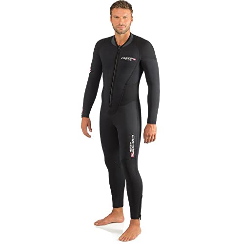 Cressi Endurance Man Monopiece Wetsuit 5 Mm, Muta Monopezzo Senza Cappuccio, Zip Sternale, Neoprene 5 Mm Uomo, Nero, M