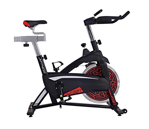 Jk Fitness - Spin Bike Indoor Cycles Jk507 - Volano 18 Kg - Portata Max 130 Kg - Trasmissione A Catena
