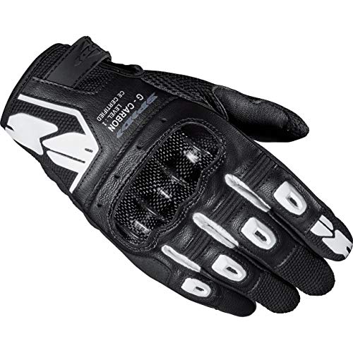 G-Carbon, Guanti Da Moto, Colore Nero E Bianco, Taglia Xl, Con Touchscreen Capacitivo E Imbottiture Protettive, Guanti Da Moto In Pelle Resistenti All