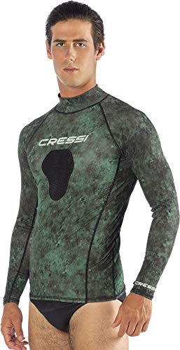 Cressi Hunter, Maglietta Rash Guard Per Sport Acquatici Unisex Adulto, Verde Camo, S