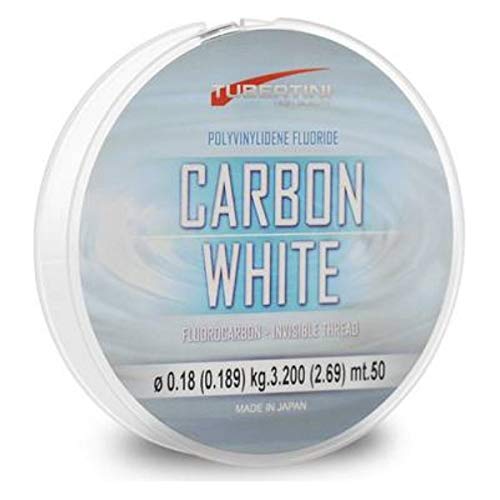 Filo Da Pesca Tubertini Carbon White Fluorocarbon Ideale Per Tutte Le Tecniche Di Pesca Spinning Surfcasting Trota Bolognese Lago Invisibile In Acqua 