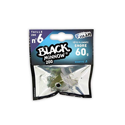 Fiiish Black Minnow 2 Fishing Jig Heads - Kaki/Silver, 60 G