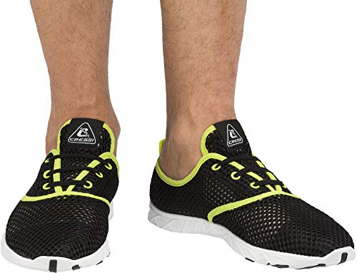 Cressi Aqua Shoes - Scarpette Multisport Per Spiaggia E Sport Acquatici Unisex - Adulto, Multicolore (Nero/Verde), 40