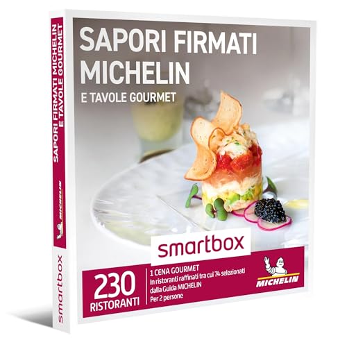 Smartbox - Cofanetto Regalo Sapori Firmati Michelin E Tavole Gourmet - Idea Regalo Originale - 1 Cena Gourmet Per 2 Persone