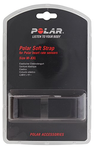 Polar Soft Strap M-Xxl, Fascia Toracica Compatibile Con Tutti I Sensori Hr Tranne T31 E T61 Unisex Adulto, Nero