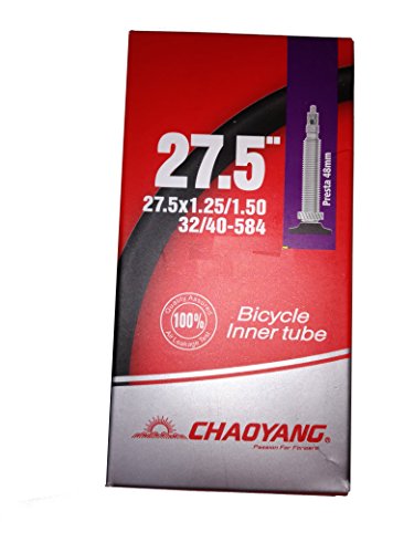 Chaoyang, Inner Tube 27,5X1,25-1,50 Presta Valve 48Mm Threaded Unisex Adulto, Nero, 27.5