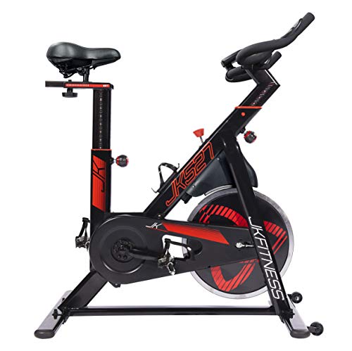 Jk Fitness - Spin Bike Indoor Cycles Jk527 - Volano 20 Kg - Portata Max 130 Kg - Trasmissione A Cinghia