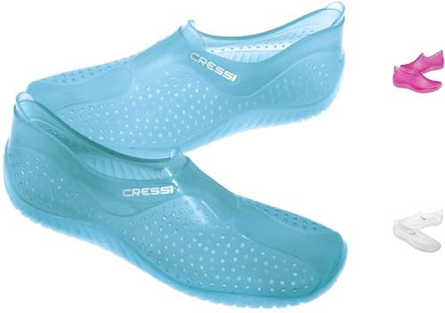 Cressi Water Shoes, Scarpette Sportive Uso Acquatico/Mare/Spiaggia Adulti, Ragazzi E Bambini, Acquamarina, 25/26 Eu