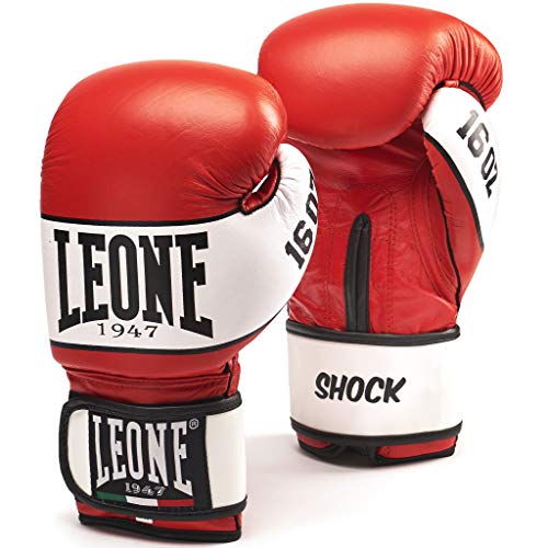 Leone 1947, Shock Guanti Boxe, Unisex - Adulto, Rosso, 10 Oz, Gn047
