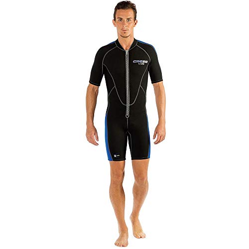 Cressi, Lido Man 2 Mm, Muta Shorty In Neoprene High Stretch, Uomo, Nero/Blu, Xl