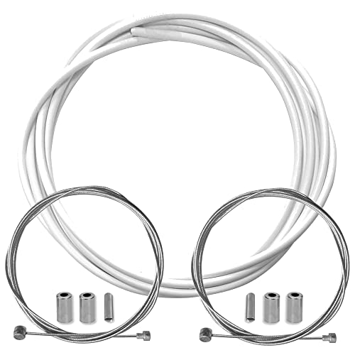 Cyclingcolors Guaina Freno Bicicletta Con Cavo Terminali Kit Anteriore Posteriore Compatibile Con Shimano Sram Città Strada Vtt Performance, Bianca