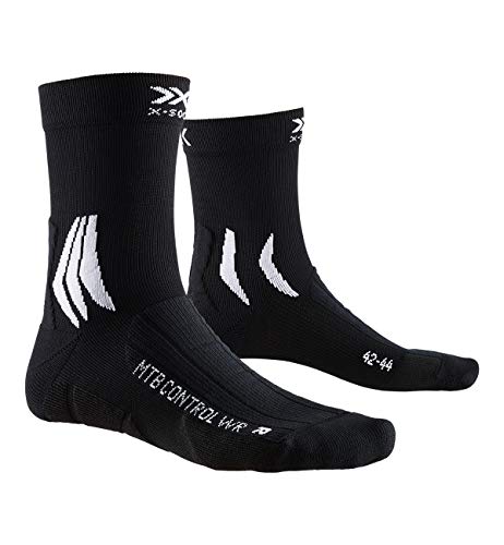 X-Socks Mountain Bike Control Water Repellent Socks, Unisex – Adulto, Opal Black/Arctic White, 39-41