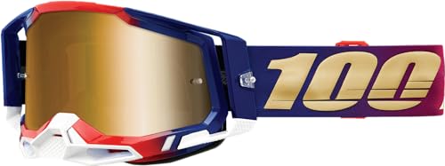 100% Máscaras Racecraft 2 Goggle United-True Gold Mirror Lens, Maschere Unisex Adulto, Unica, Estándar