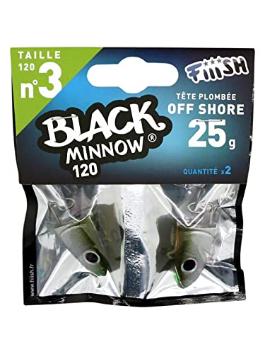 Fiiish Black Minnow 2 Fishing Jig Heads - Kaki/Silver, 25 G By Fiiish