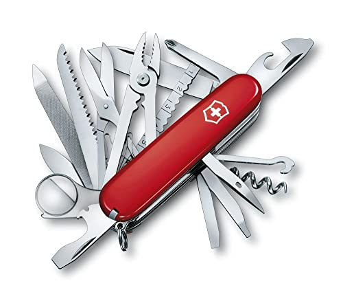 Victorinox Swisschamp, 33 Funzioni (Lama, Apriscatole, Forbici), Rosso, Con Custodia In Pelle