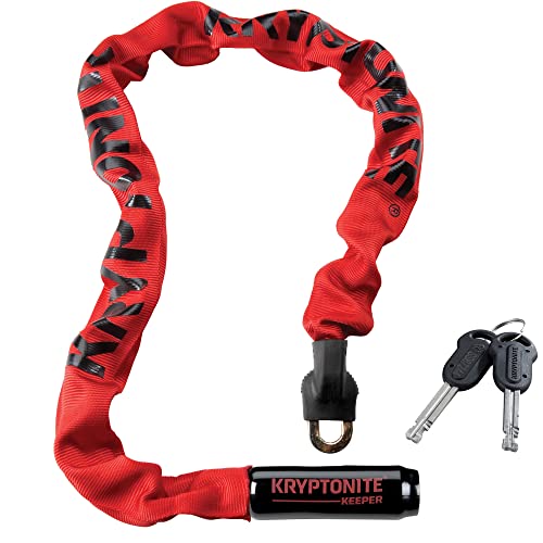 Kryptonite Integrated Chain Locks, Catena Keeper 785 Unisex Adulto, Rosso (Red), 85 Cm