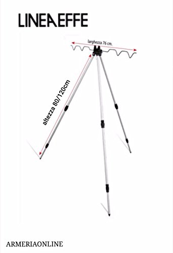 Lineaeffe Tripode Da Pesca Surfcasting Reggicanne Bastone Porta Canne Treppiede (3 Sezioni)