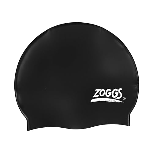 Zoggs Cuffia, Easy-Fit Silicone Cap Unisex Adulto, Nero, Taglia Unica