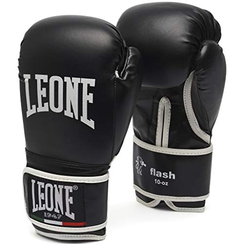 Leone 1947, Flash Guantoni Da Boxe, Unisex – Adulto, Nero, 16 Oz, Gn083