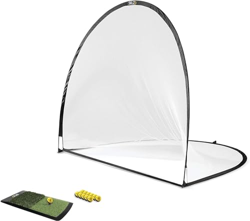 Sklz Home Golf Driving Range Kit Mit Netz, Golfbällen, Startrampe Und Abschlägen, Unisex Adulto, Nero/Giallo, Taglia Unica