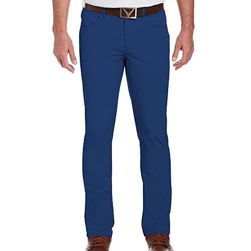 Callaway Everplay - Pantaloni Da Golf Da Uomo, 5 Tasche, Colore: Blu Scuro Htr, 36W 34L