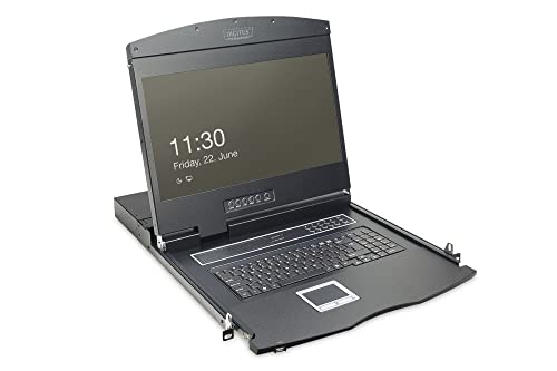 Digitus Console Kvm Da 19" Con Display Tft Da 19" (16:9), Senza Modulo Tastiera (Venduto Separatamente), Senza Switch Kvm (Venduto Separatamente)