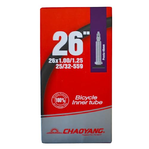 Chaoyang 6927116186845, Inner Tube 26X1,00-1,25 Presta Valve 48Mm Unisex Adulto, Nero