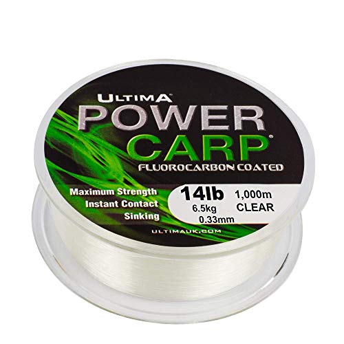 Ultima Power, Forte Fluorocarbon Carp Fishing Mainline Unisex-Adult, Trasparente, 0.33 Mm-14.0 Lb
