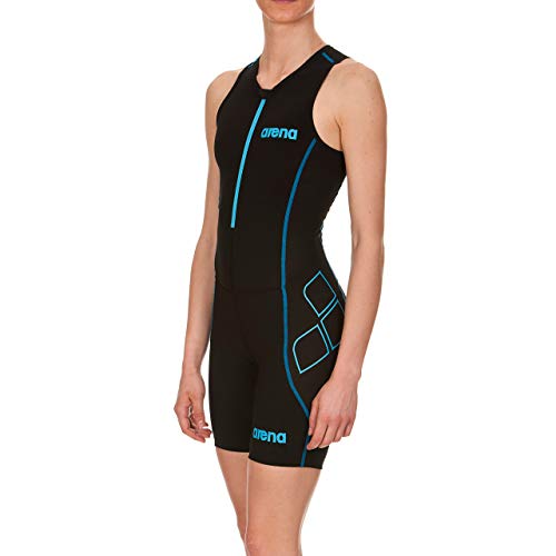 Arena Triathlonanzug Triathlon Einteiler Frontreißverschluss Powerskin St – Body Da Competizione Per Donna, Donna, W Tri Suit St Front Zip, Nero/Turch
