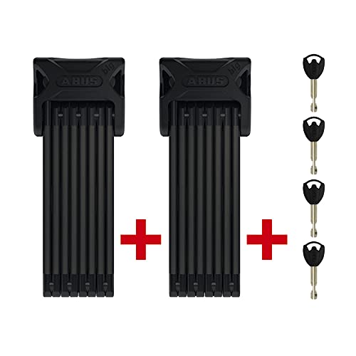 Abus Bordo Big 6000/120 Sh Lucchetto Antifurto Pieghevole Per Bici, Confezione Da 2 Pezzi, In Acciaio Temperato, Con Staffe Di Supporto, Serratura Ide
