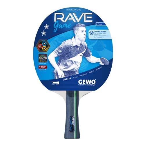 Gewo Rave Game Concavo, Racchetta Da Ping Pong Unisex, Nero, Taglia Unica