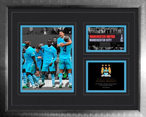 Gb Eye Ltd, Manchester City, 6 - 1 Vs Man Utd, Foto Incorniciata E Montata, 40 X 50 Cm