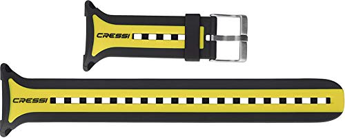 Cressi Cinturino Per Diving Computer Leonardo, Parte Ricambio Originale, Nero/Giallo
