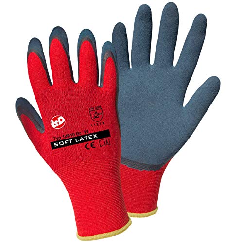 L+D Griffy Soft Latex 14910-8 - Guanti Da Lavoro In Poliestere, Misura 8 En 388:2016 Cat Ii