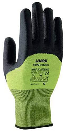 Uvex Guanti Da Lavoro Antitaglio, Unisex, Verde/Nero, 10