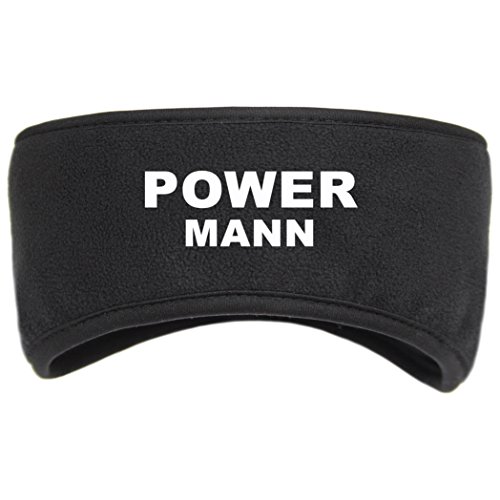 Geschenke Mit Namen Fascia Per Capelli Powermann, Morbida, Nera, In Micropile Anti-Pelucchi Con Fodera Interna Di Alta Qualità E Bordo Orlato, Unisex-