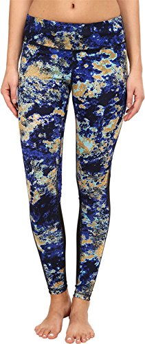 Zobha Leggings Da Donna Cosmo Printed W/Mesh Panel, Donna, Leggings Cosmo Printed W/Mesh Panel, Muscari Blu, Xs